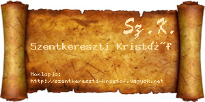 Szentkereszti Kristóf névjegykártya