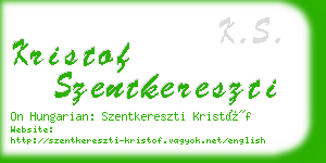 kristof szentkereszti business card